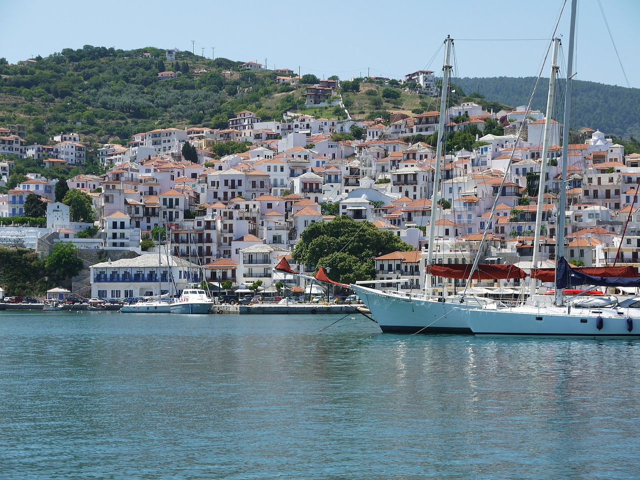 skopelos harbour sailing free photo