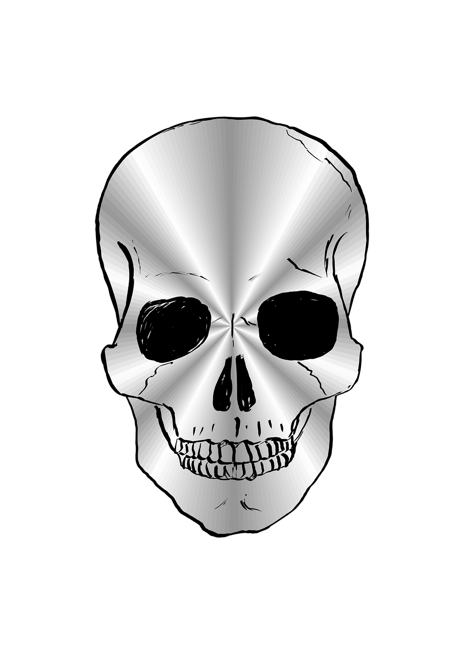 skull silver silver-plated free photo