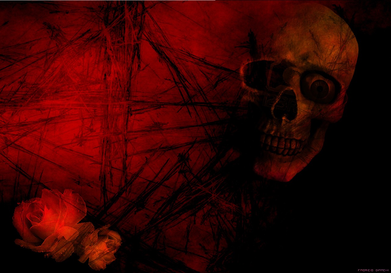 skull red gothic free photo