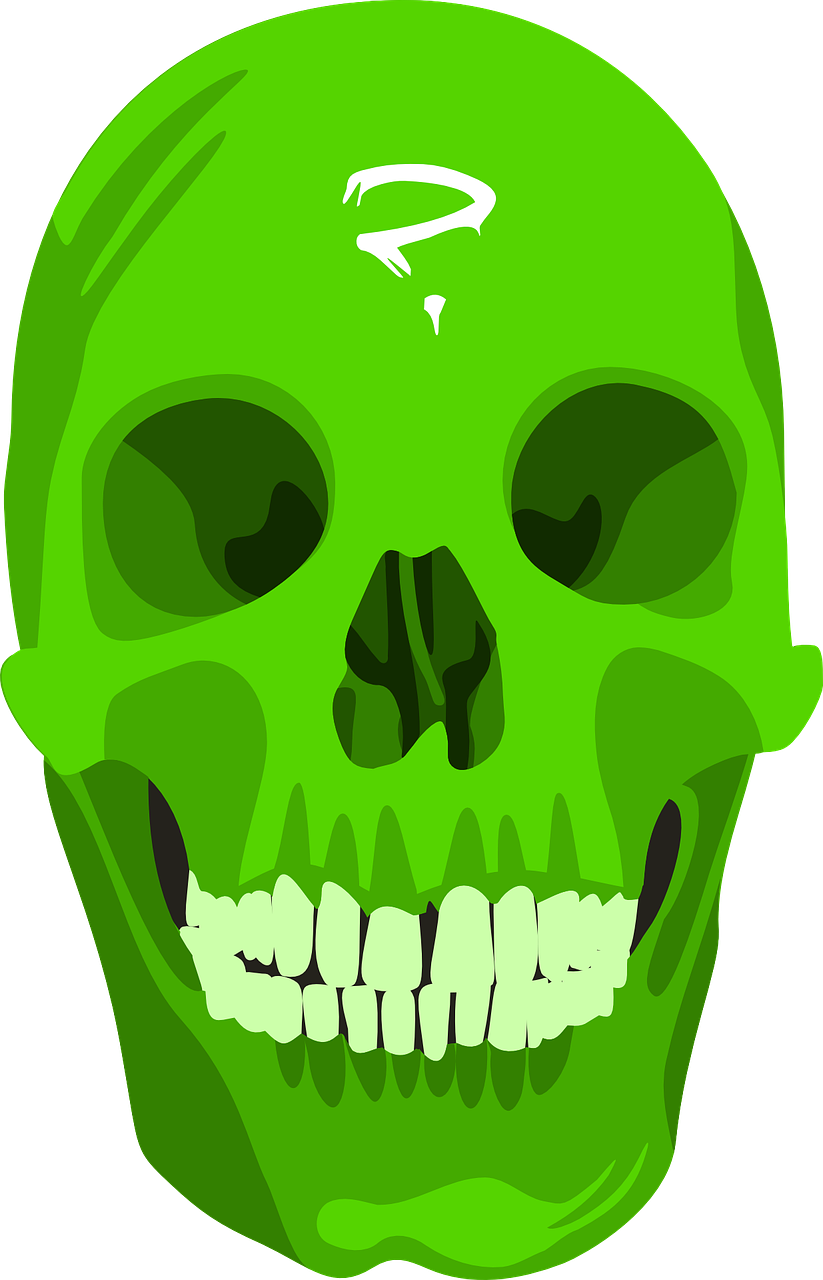 skull green halloween free photo