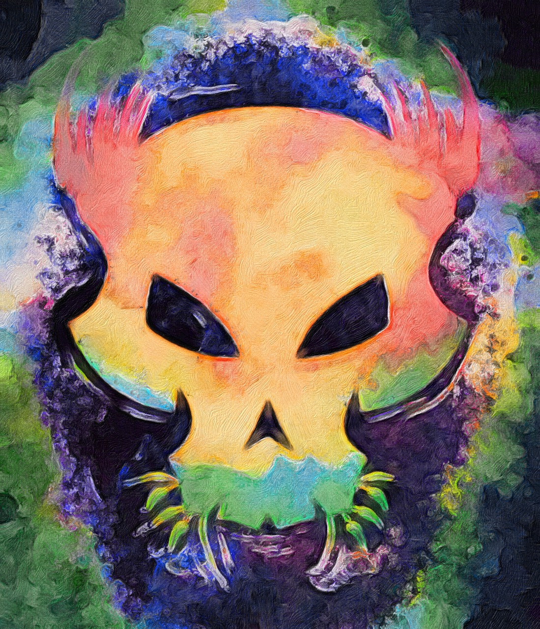 skull  painting  scary free photo