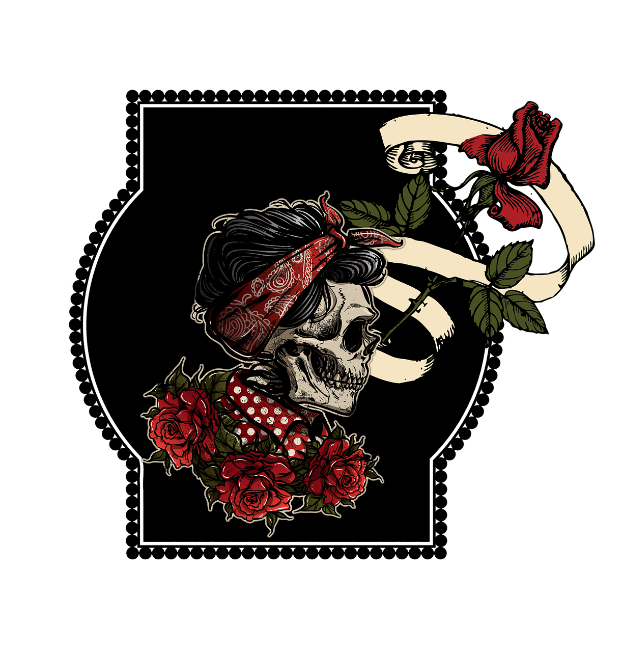 skull  rose  fantasy free photo