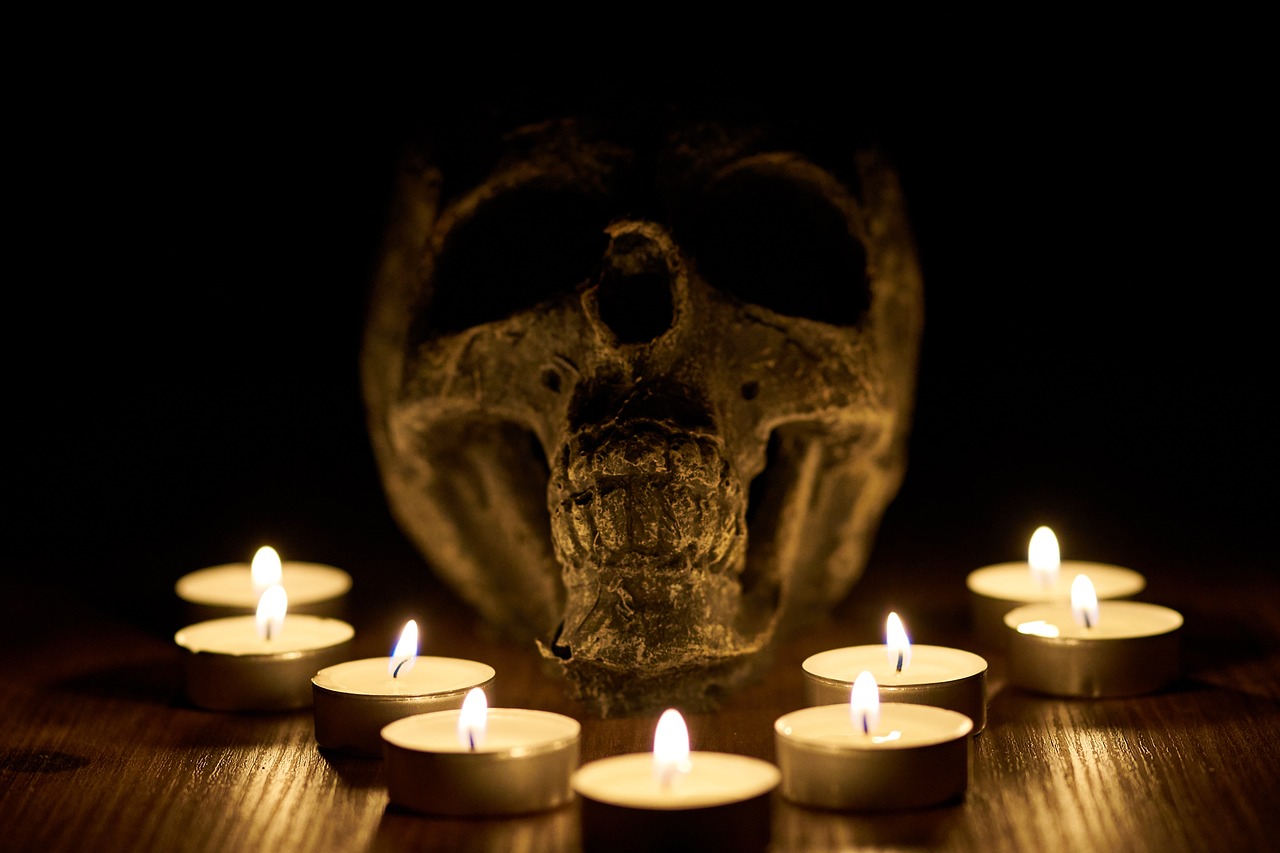 skull  candles  selling free photo