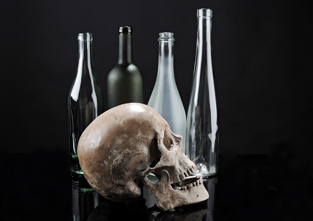 skull skeleton bottle free photo