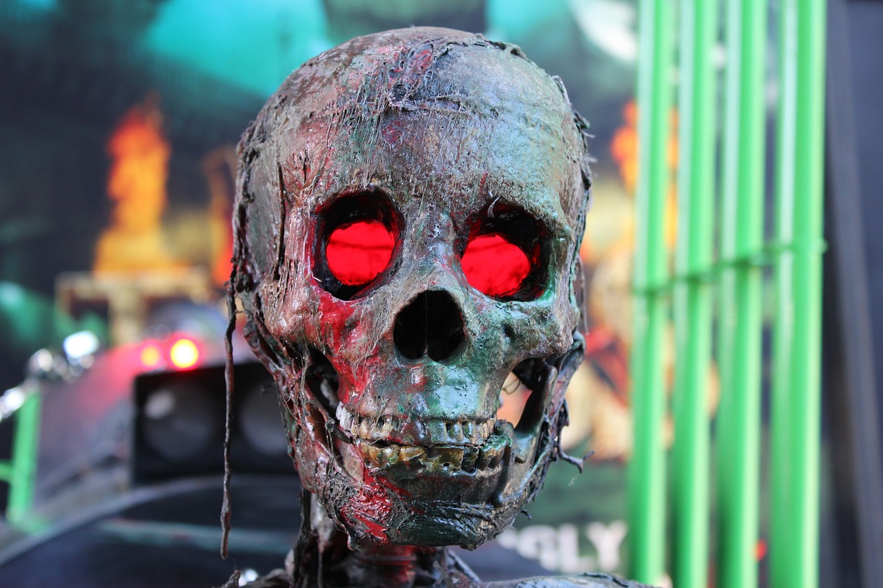 skull scary colorful free photo