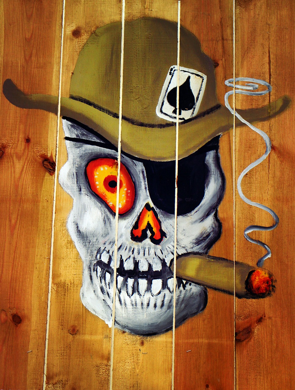 skull and crossbones head graffiti free photo