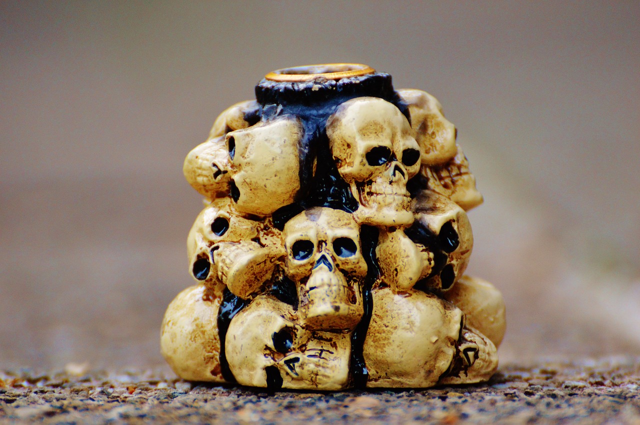 skull and crossbones creepy halloween free photo