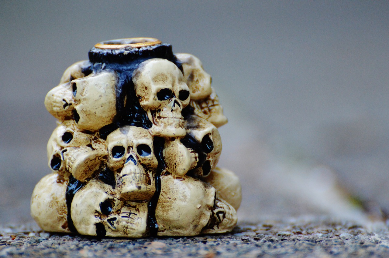 skull and crossbones creepy halloween free photo