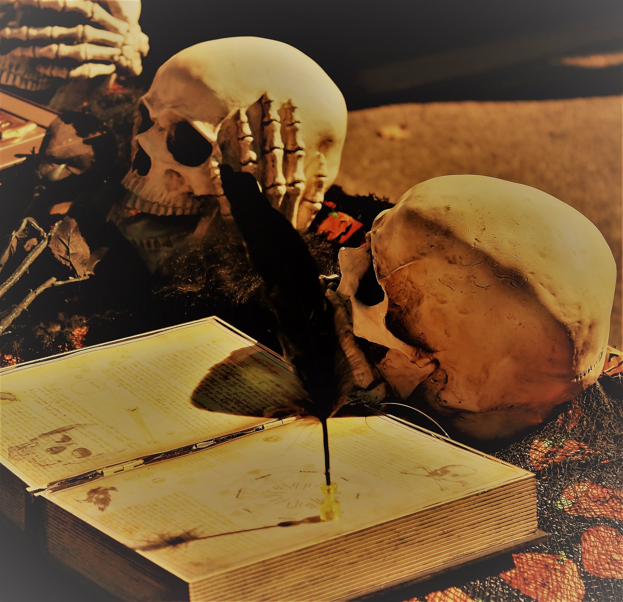 skulls halloween magic free photo