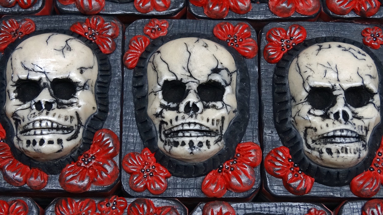 skulls hand made art soap halloween free photo