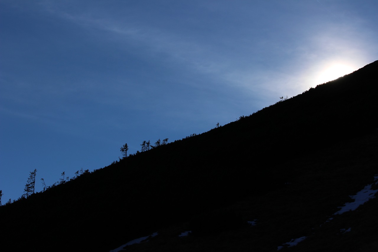 sky mountainside sun free photo