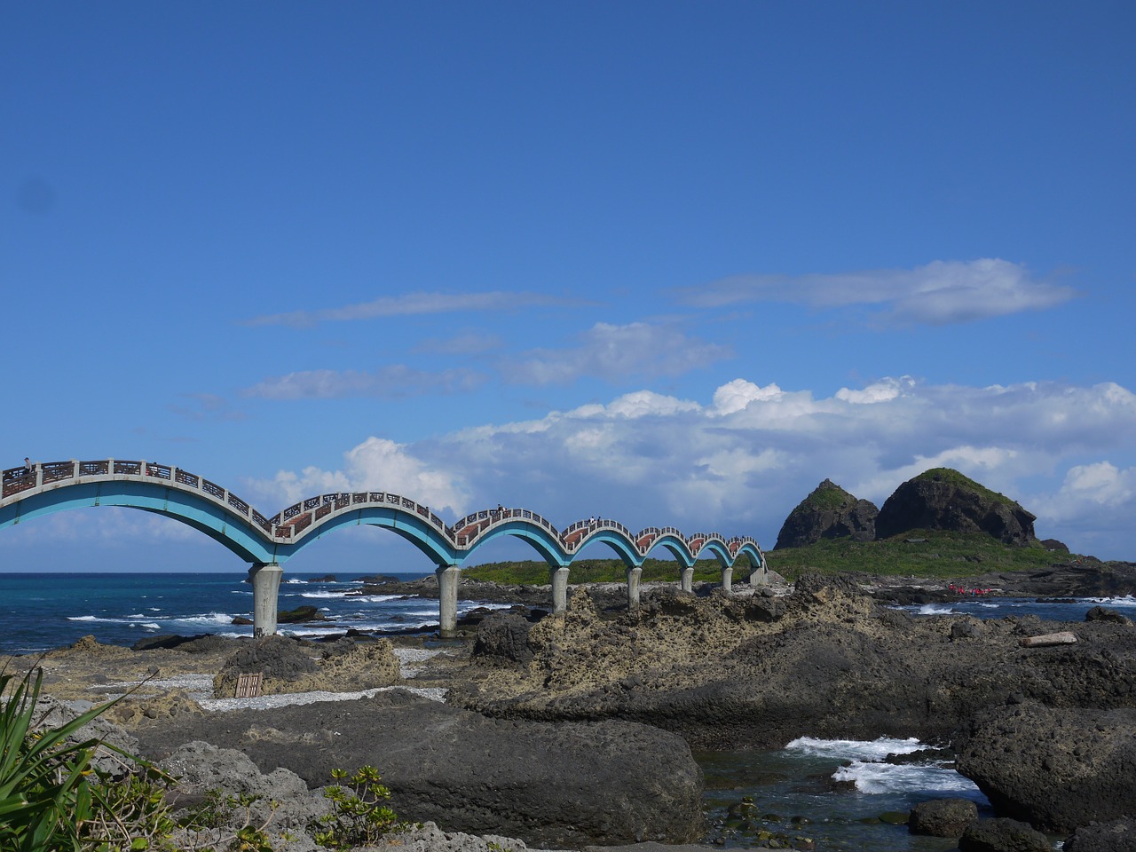 sky sea bridge free photo