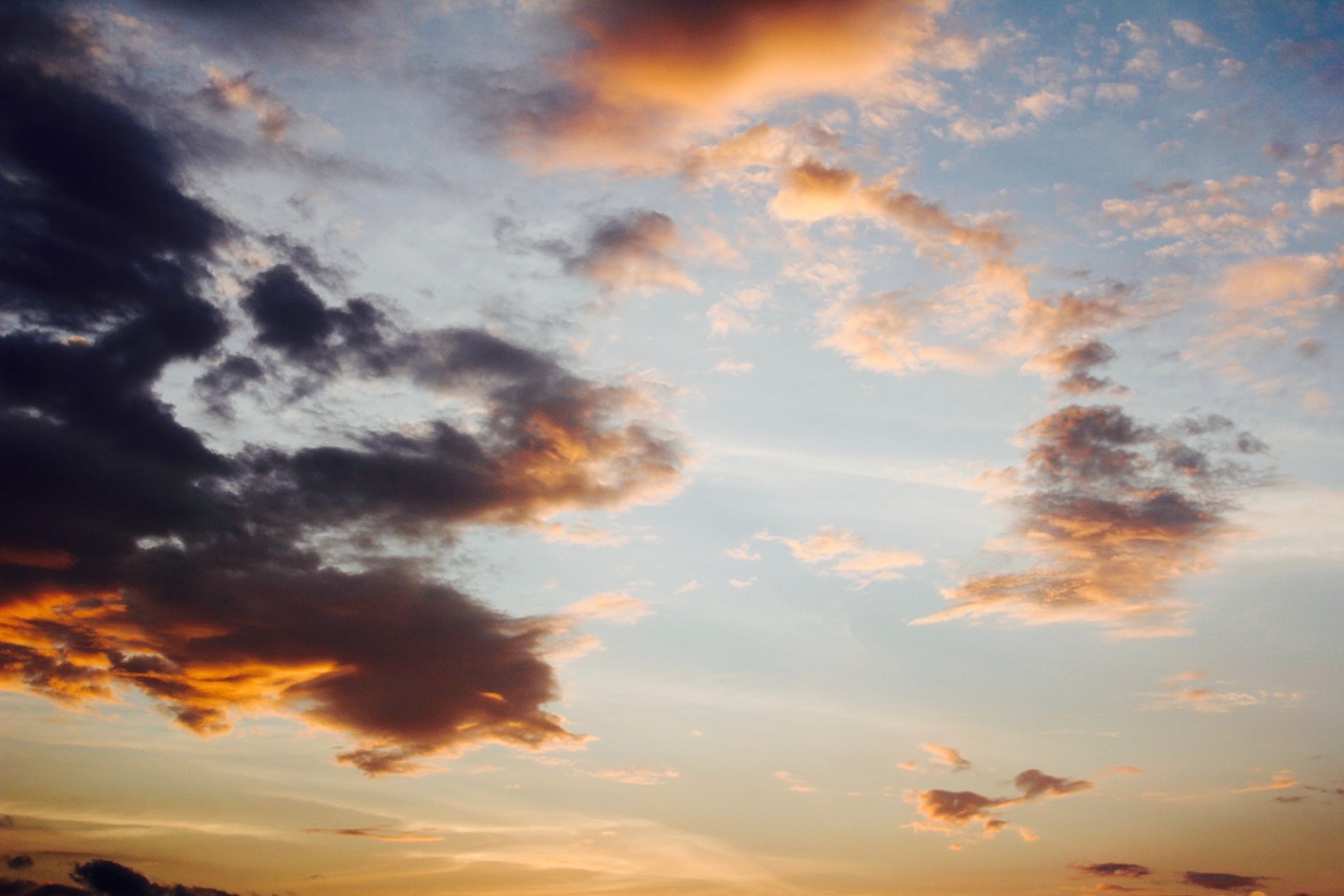 sky clouds rays free photo