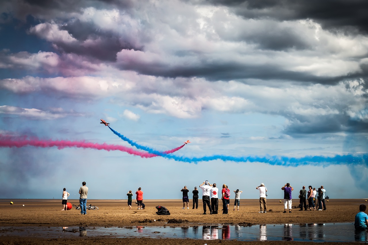 sky plane show free photo