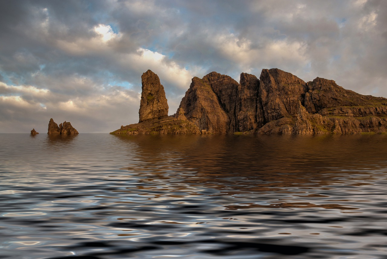 sky water mountains free photo