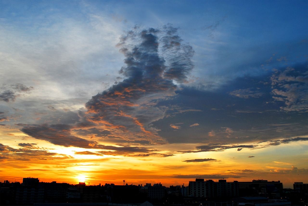 bangkok sky evening free photo