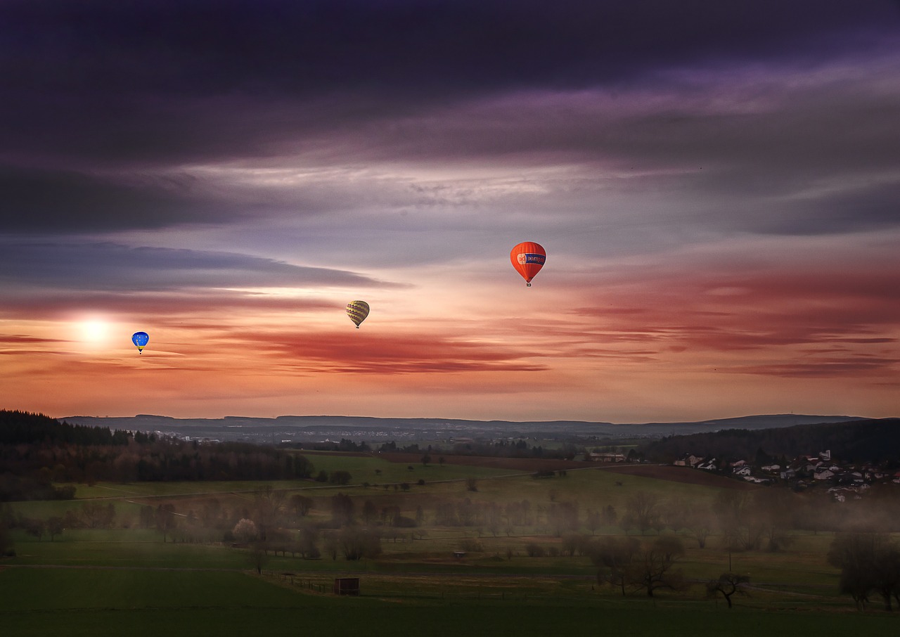 sky hot air balloon float free photo