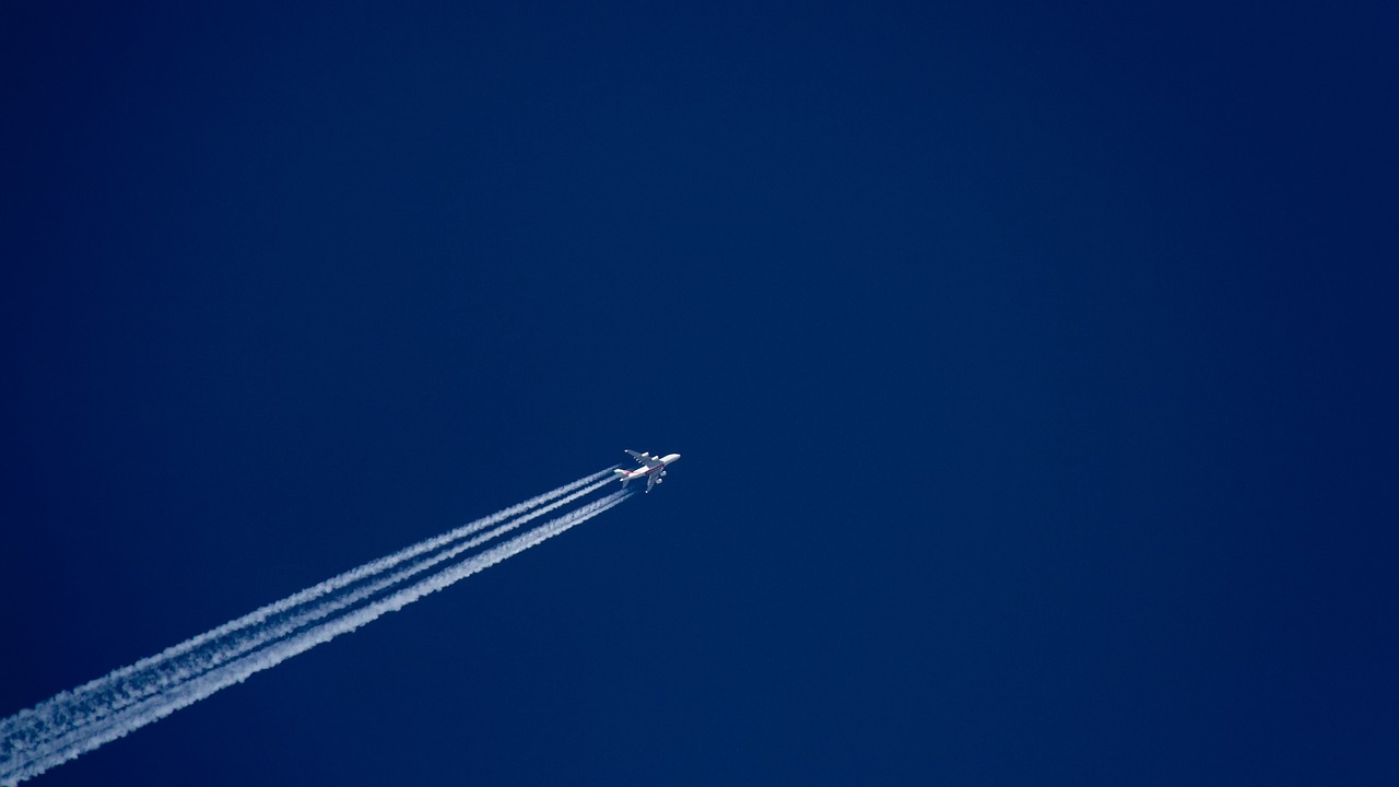 sky aircraft vapour trail free photo