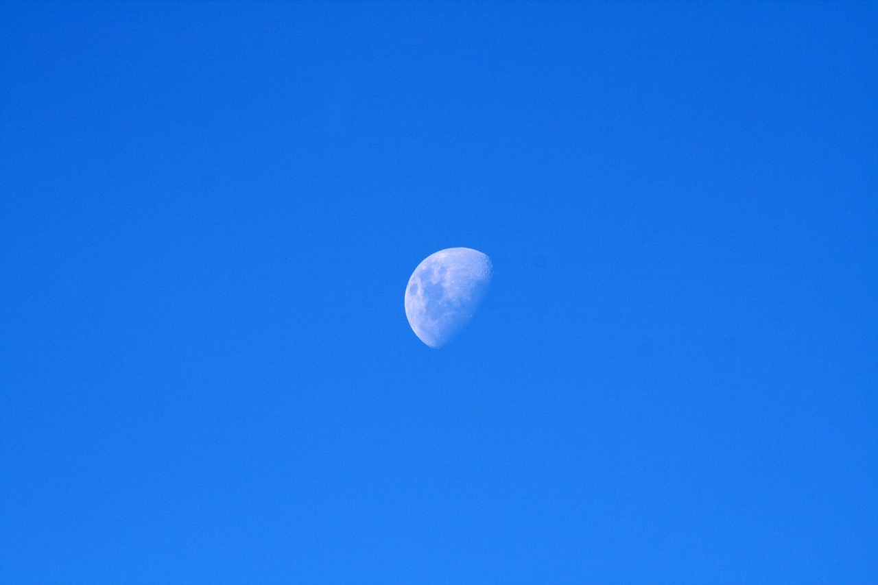 sky moon half free photo