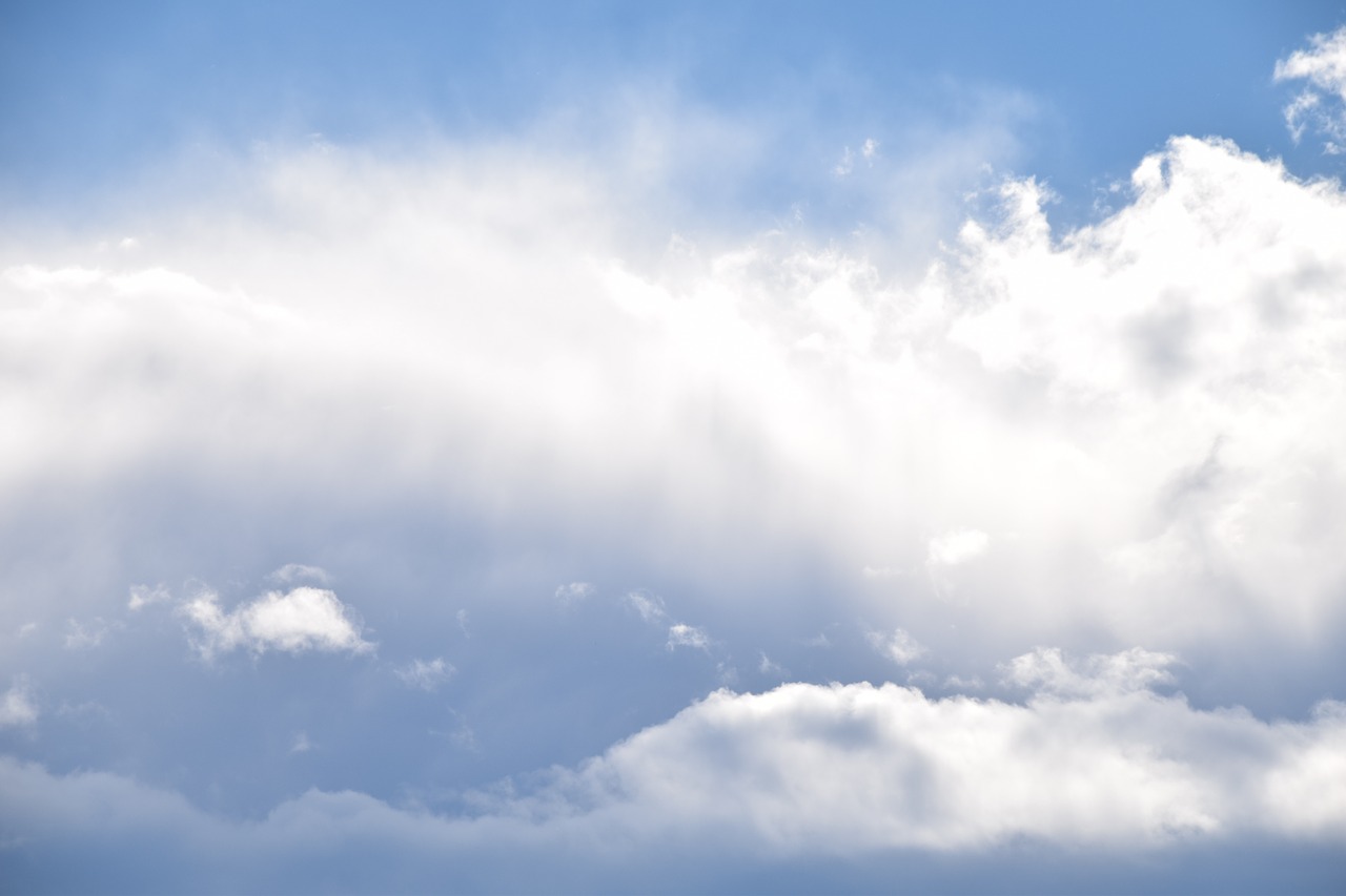 blue sky white clouds heaven free photo