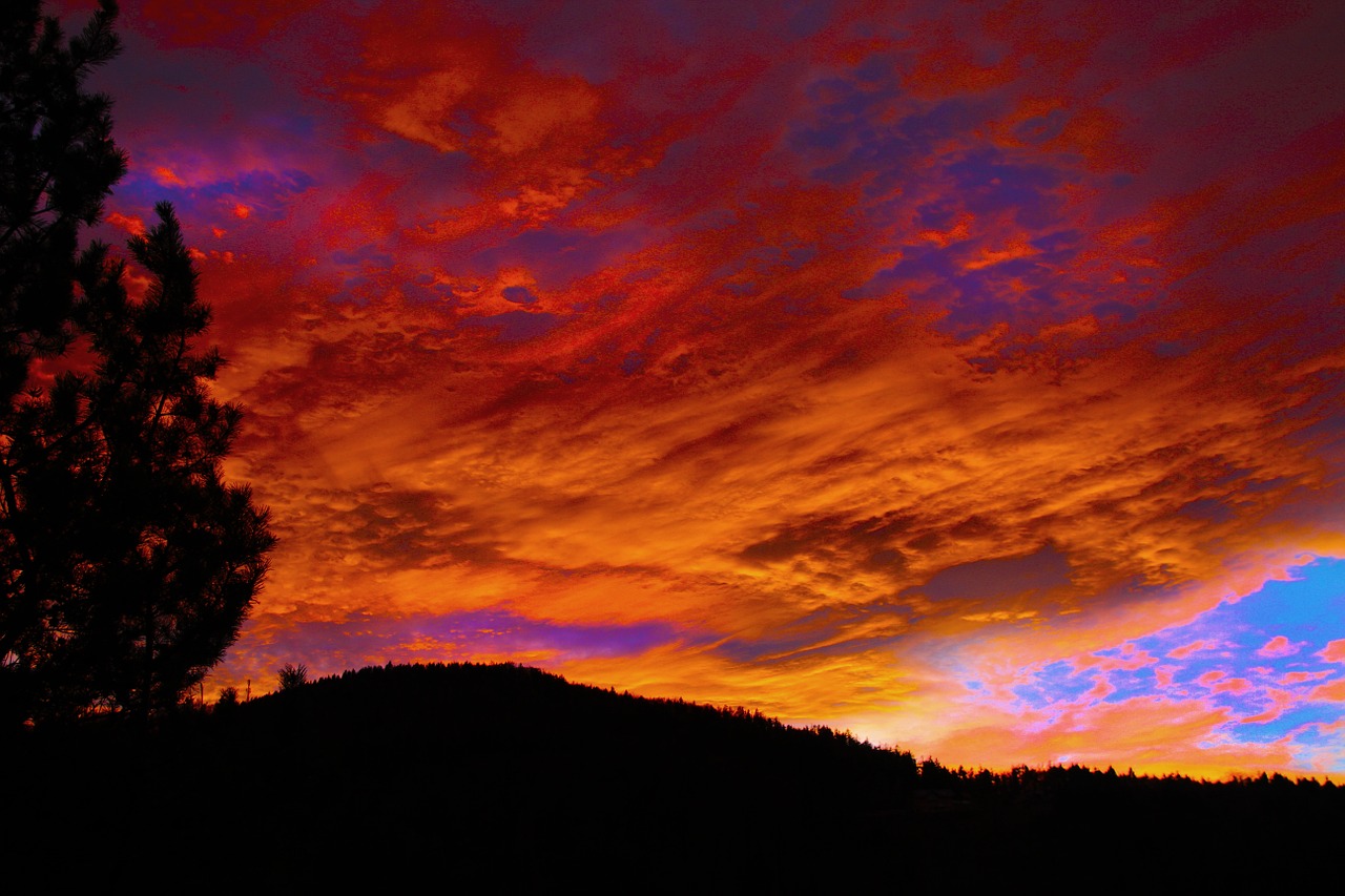 sky red blue free photo