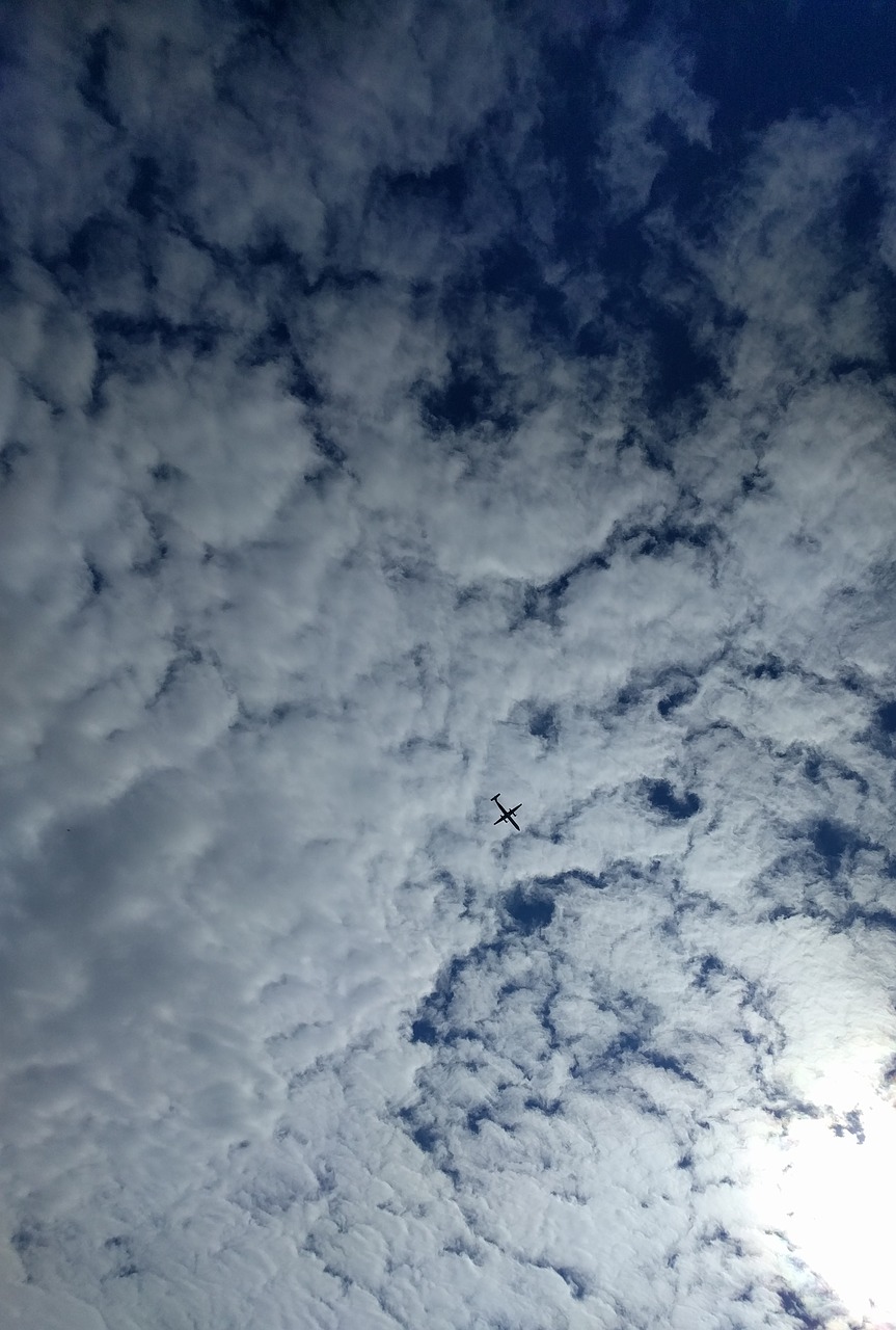 sky clouds airplane free photo