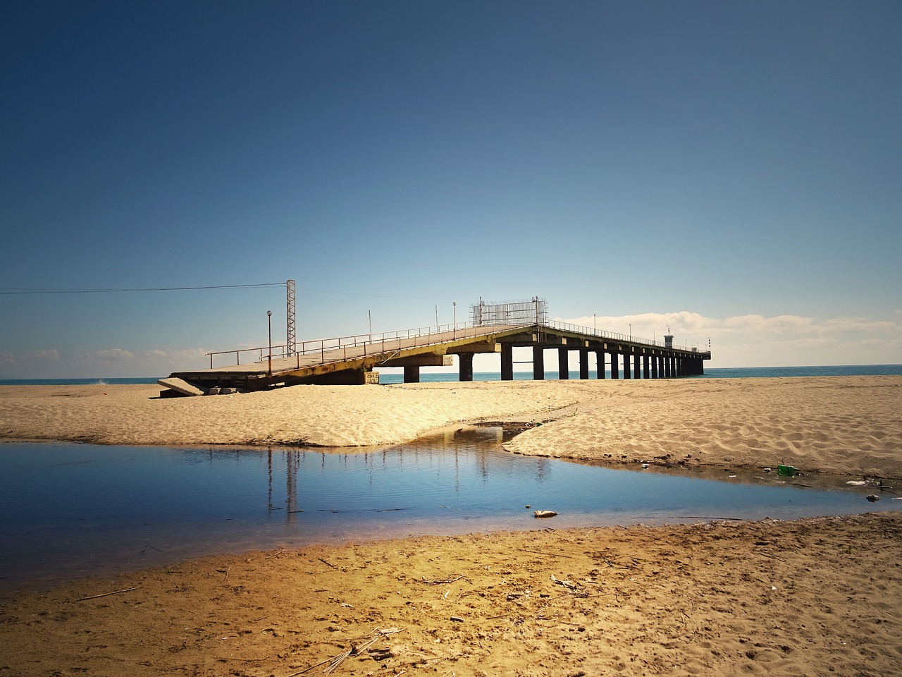 sky sea bridge free photo