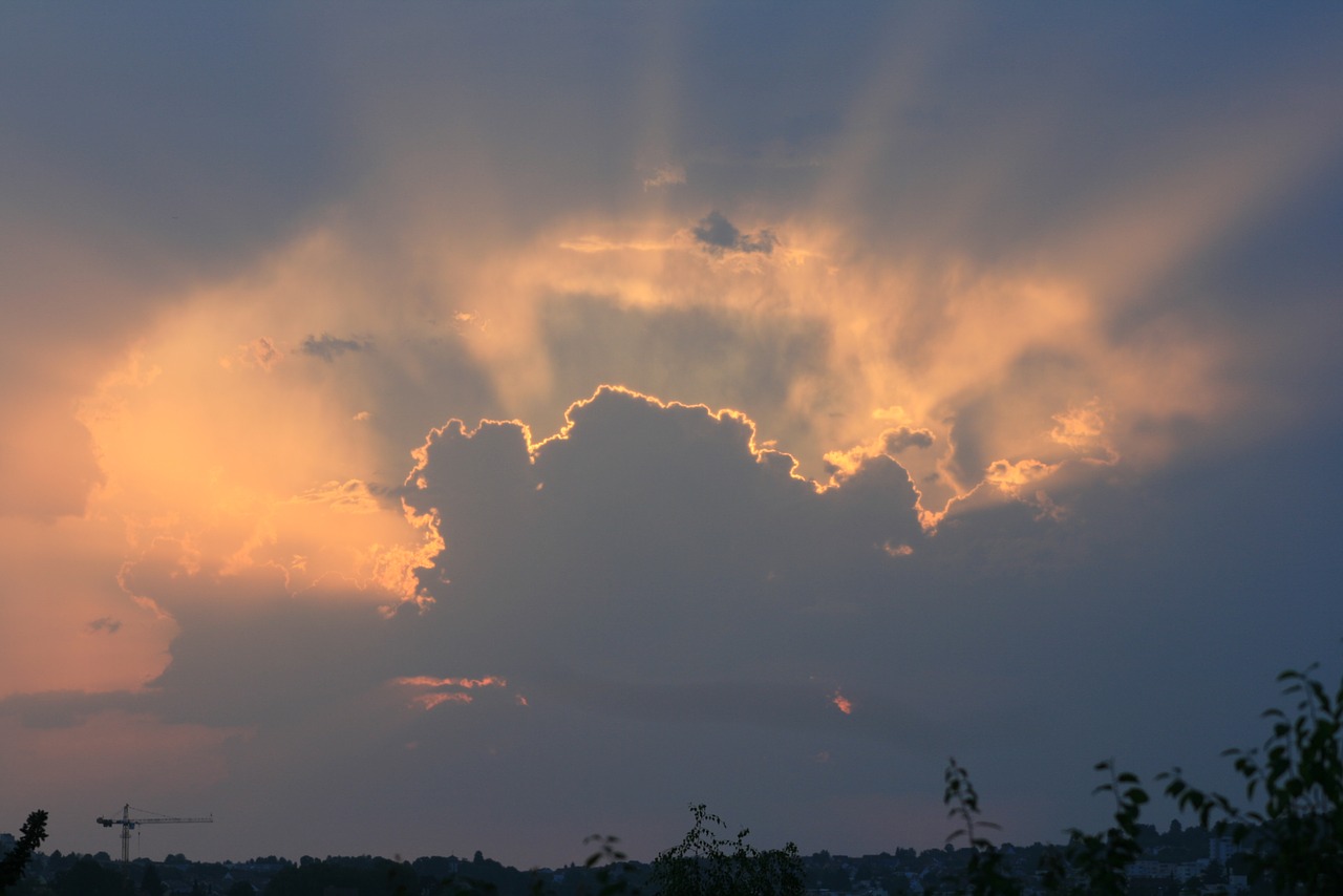 esslingen sunset clouds free photo