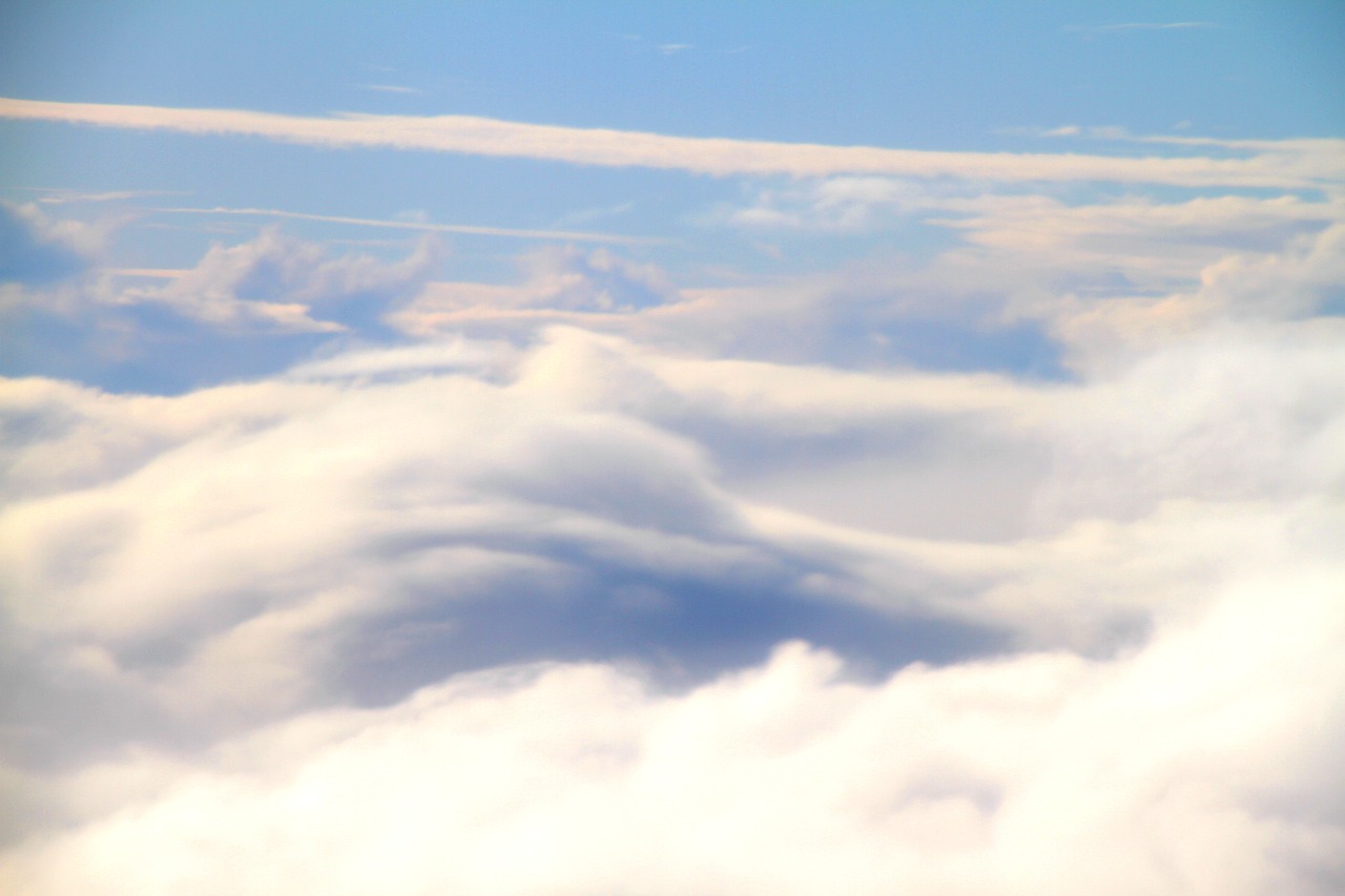 sky clouds aircraft free photo