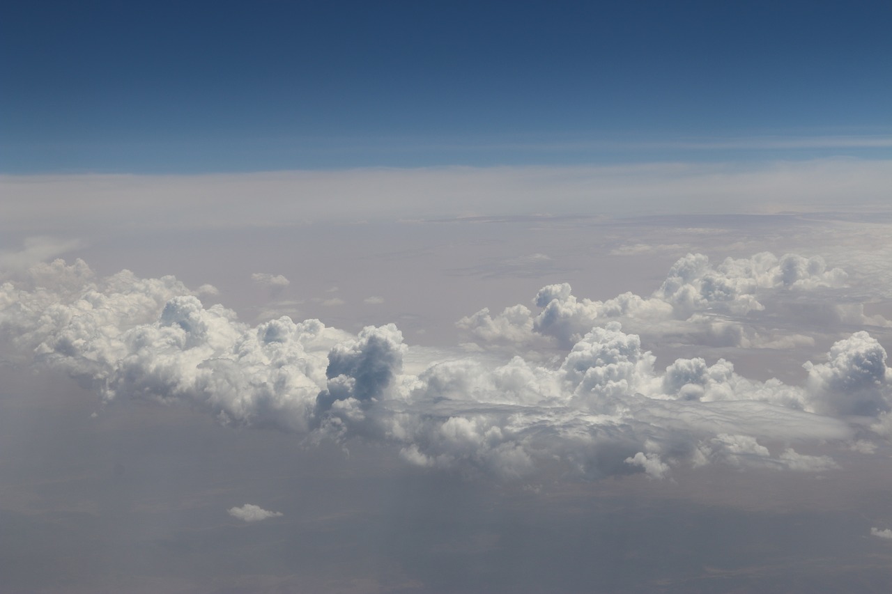 sky clouds flight free photo