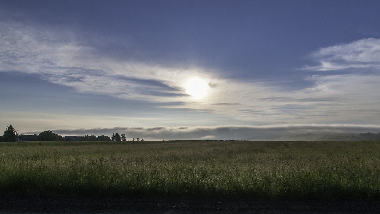 sky sunrise meadow free photo