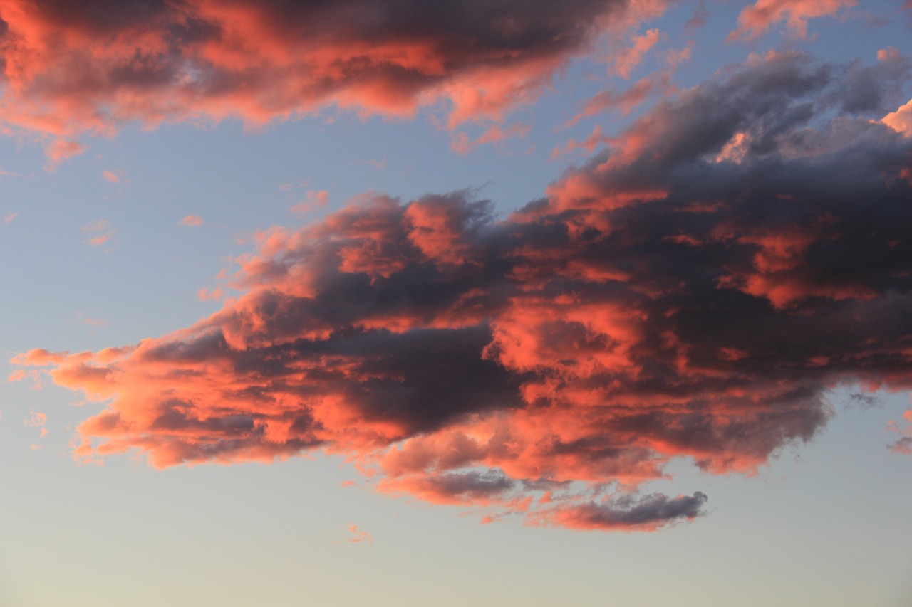 sky pink blue free photo