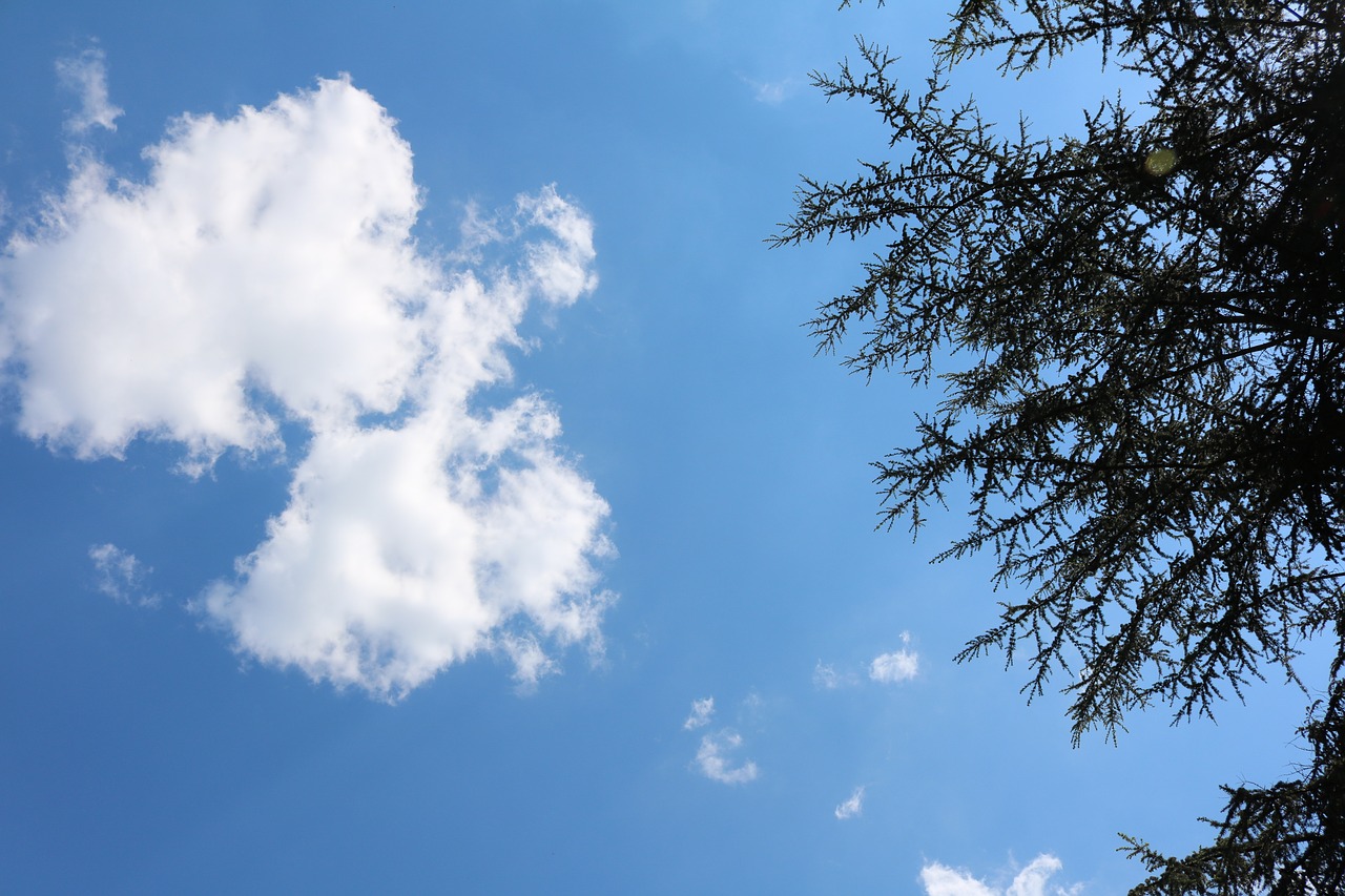 sky blue clouds free photo