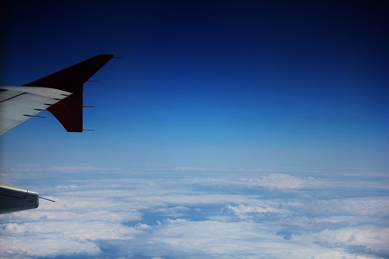 sky clouds plane free photo