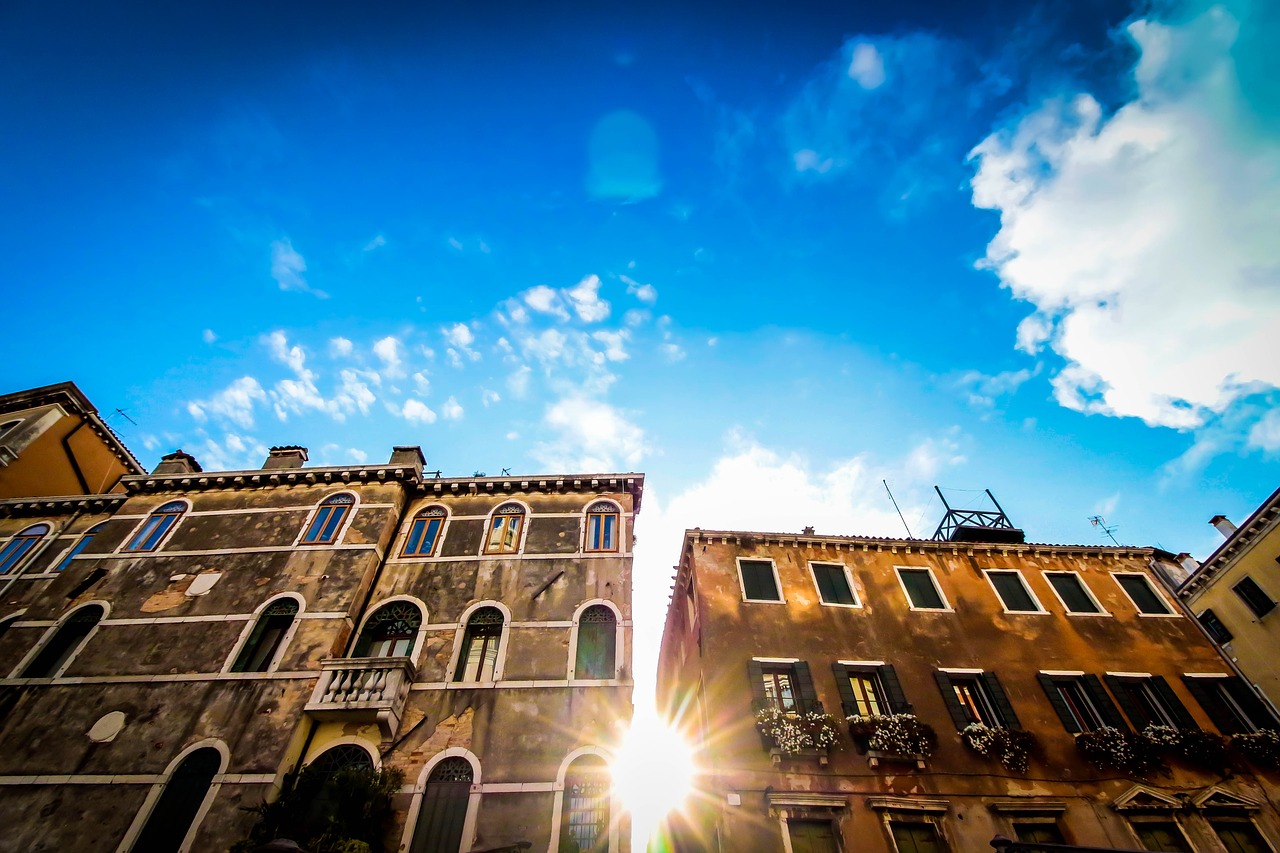 sky buildings venice free photo