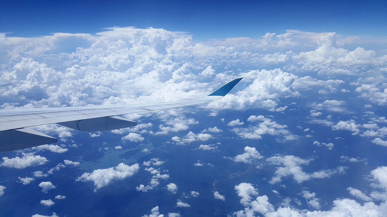 sky cloud plane free photo