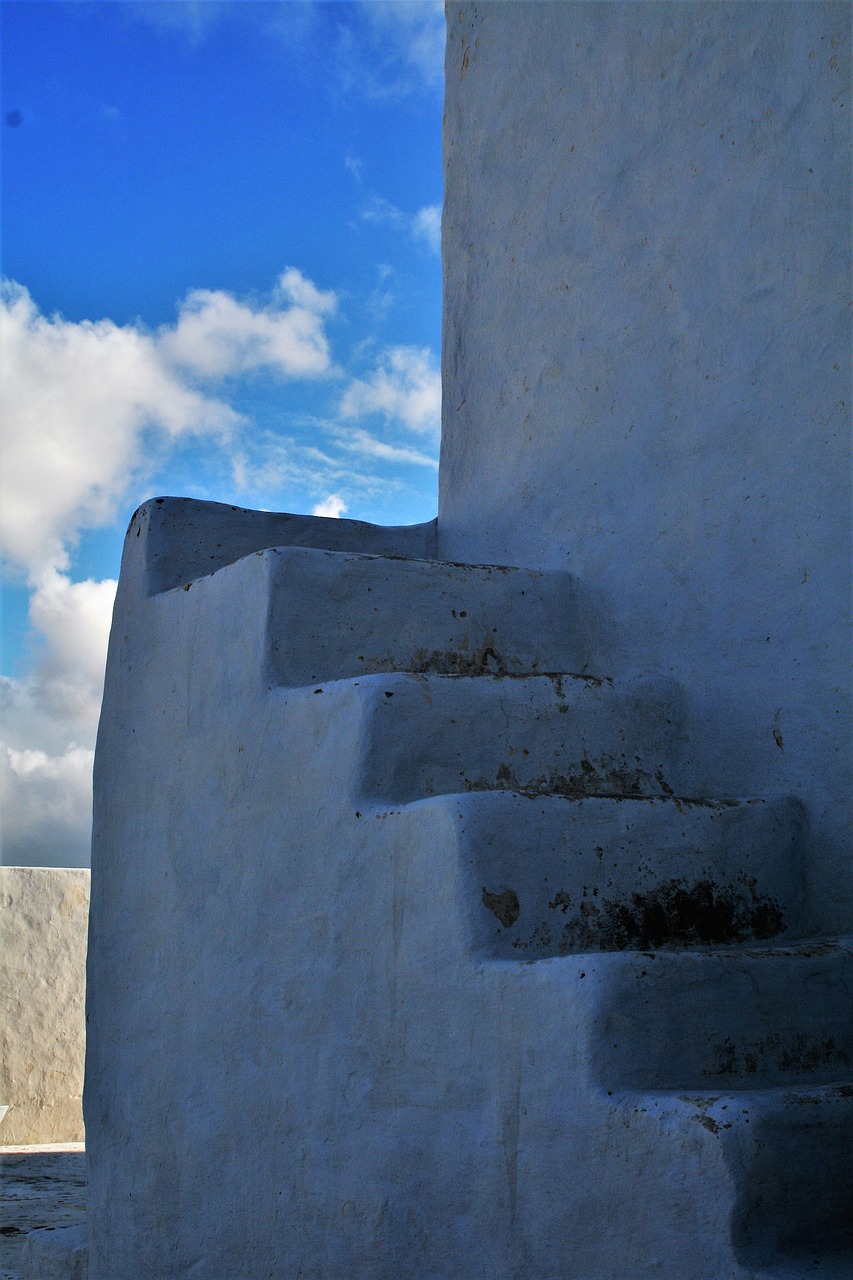 sky stairs white free photo