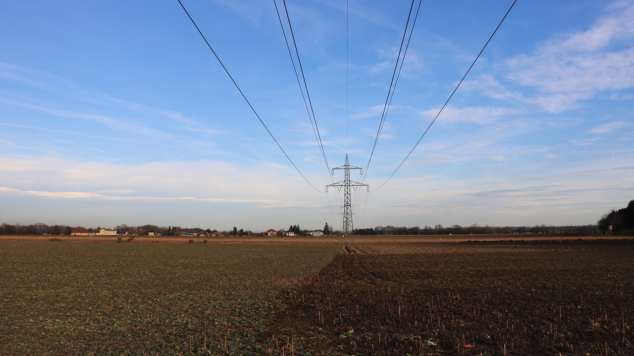 sky power line blue free photo