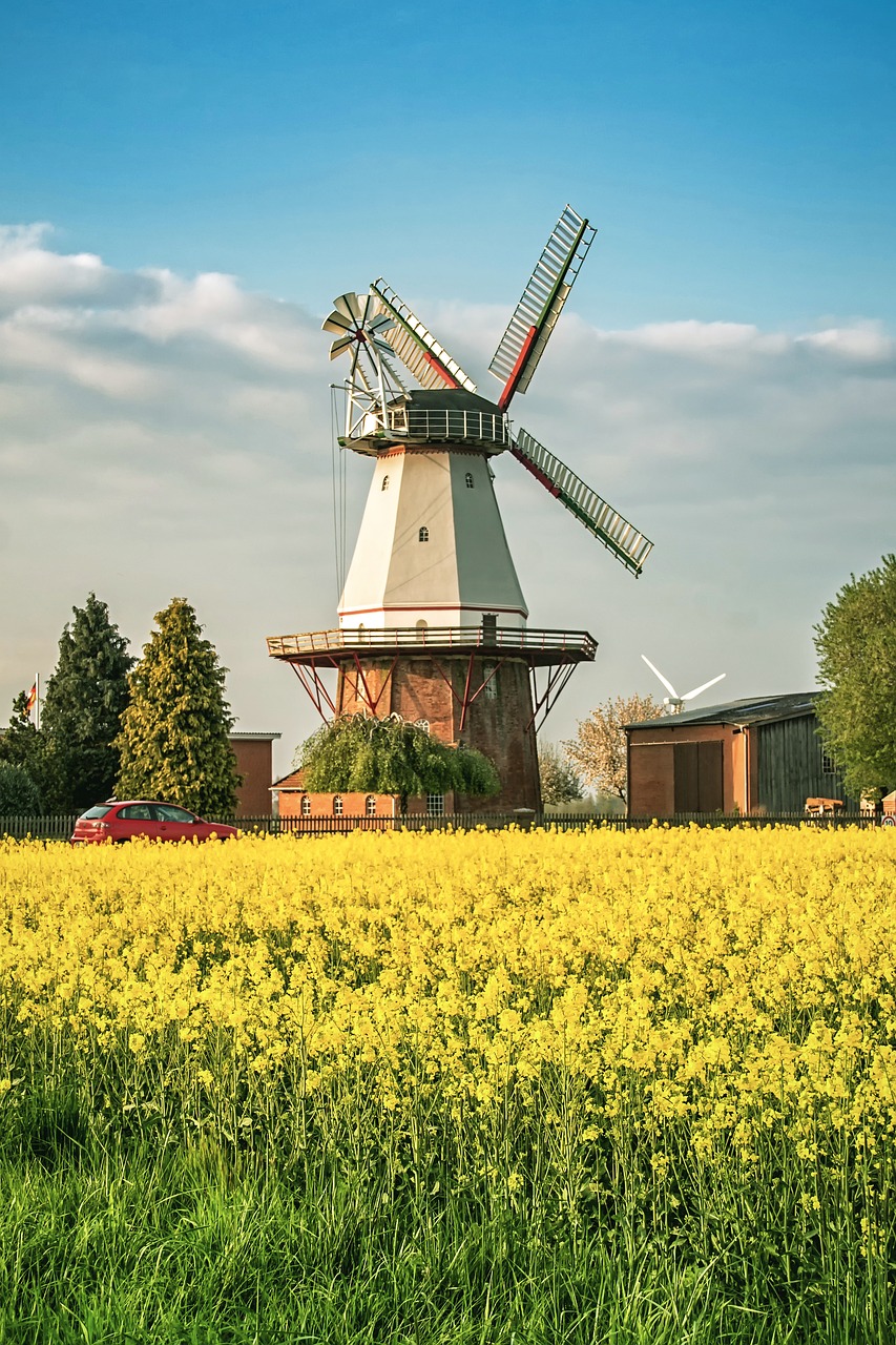 sky windmill landscape free photo