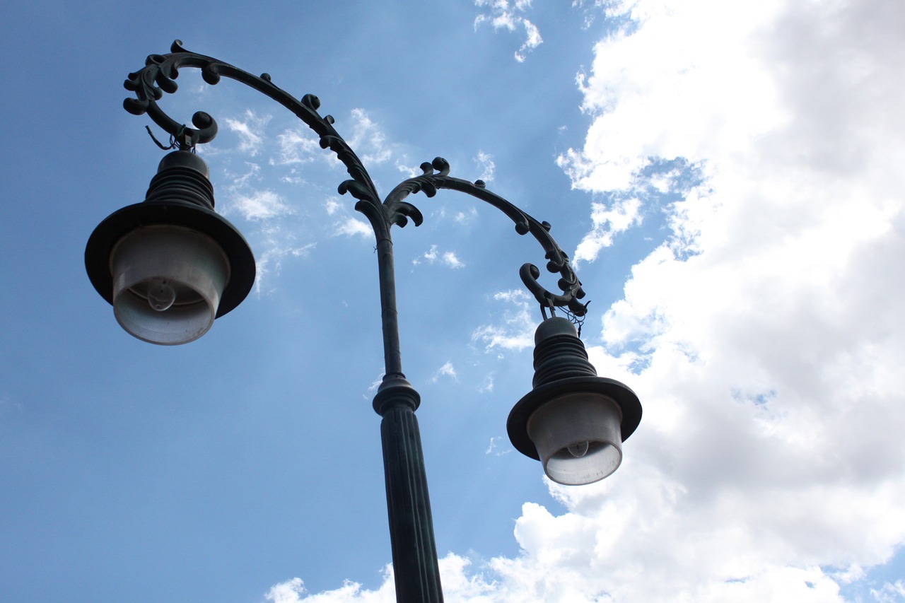 sky lamp clouds free photo