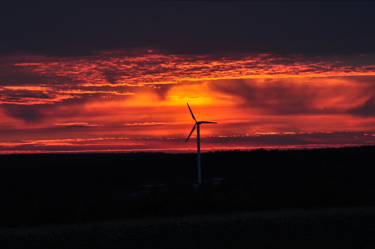 sky clouds windmill free photo