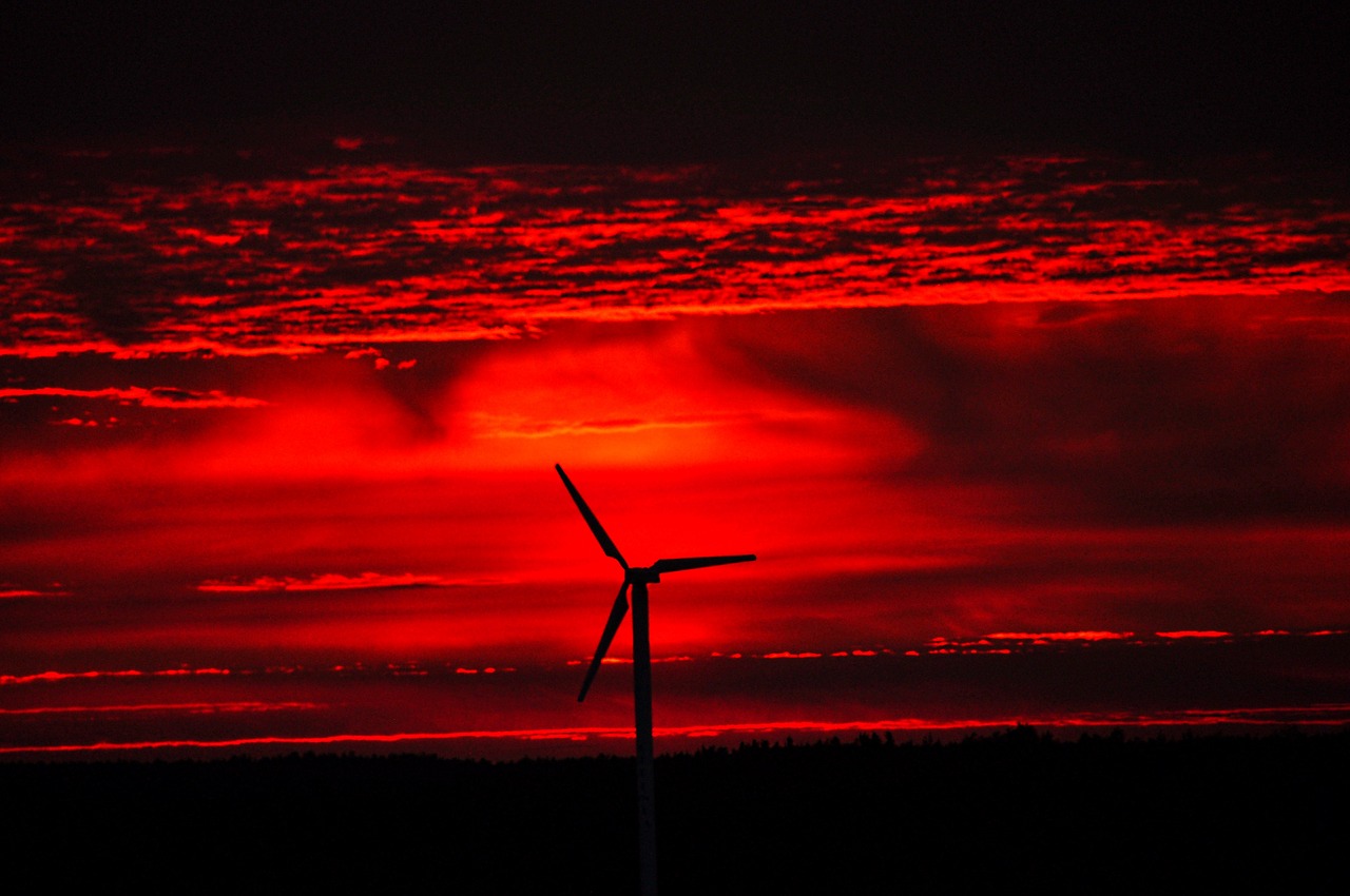 sky clouds windmill free photo