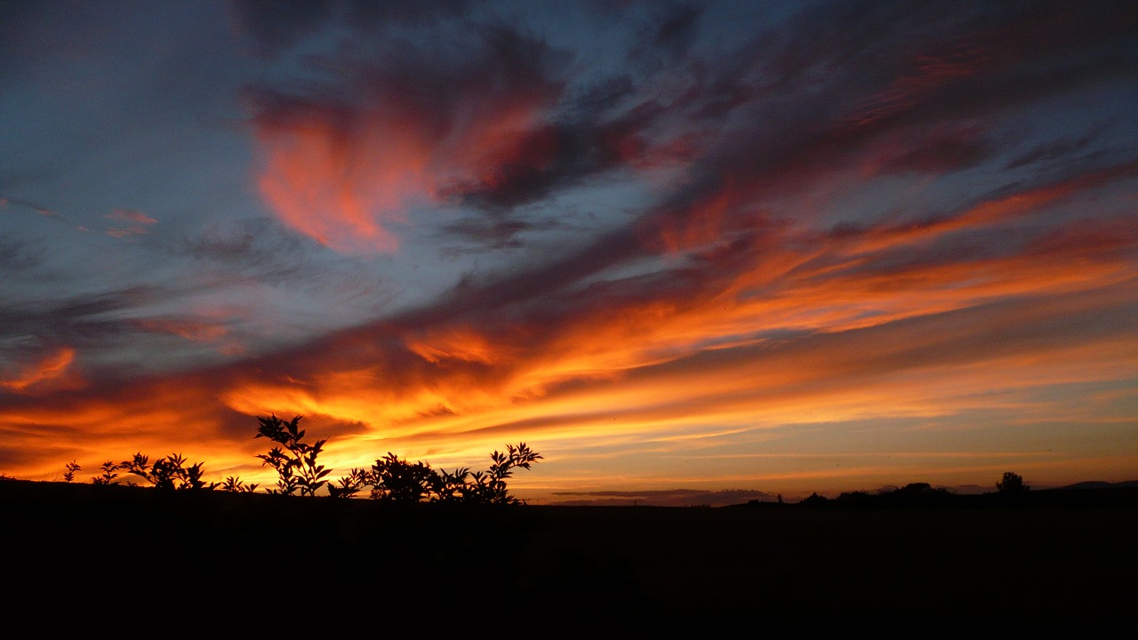 sky sunset setting sun free photo