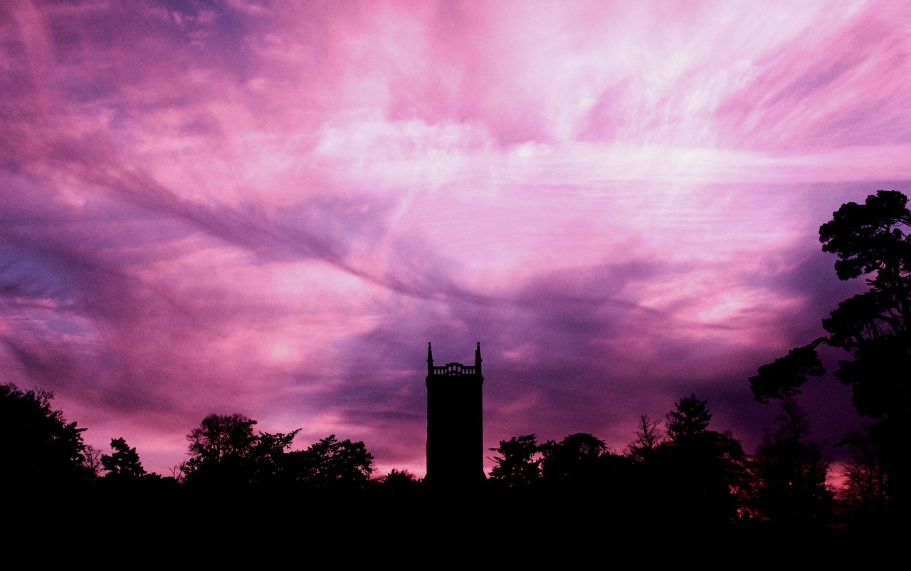 sky clouds trees free photo