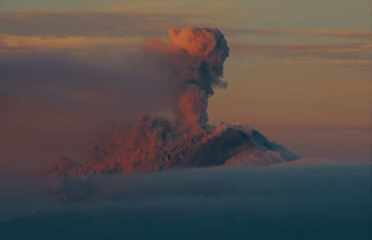 sky clouds volcano free photo