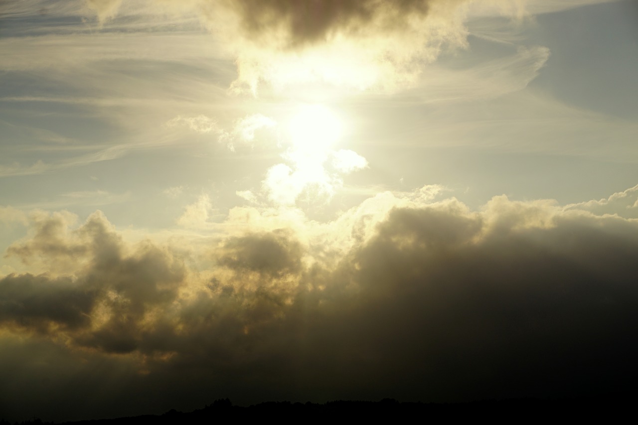 sky clouds sky beams free photo