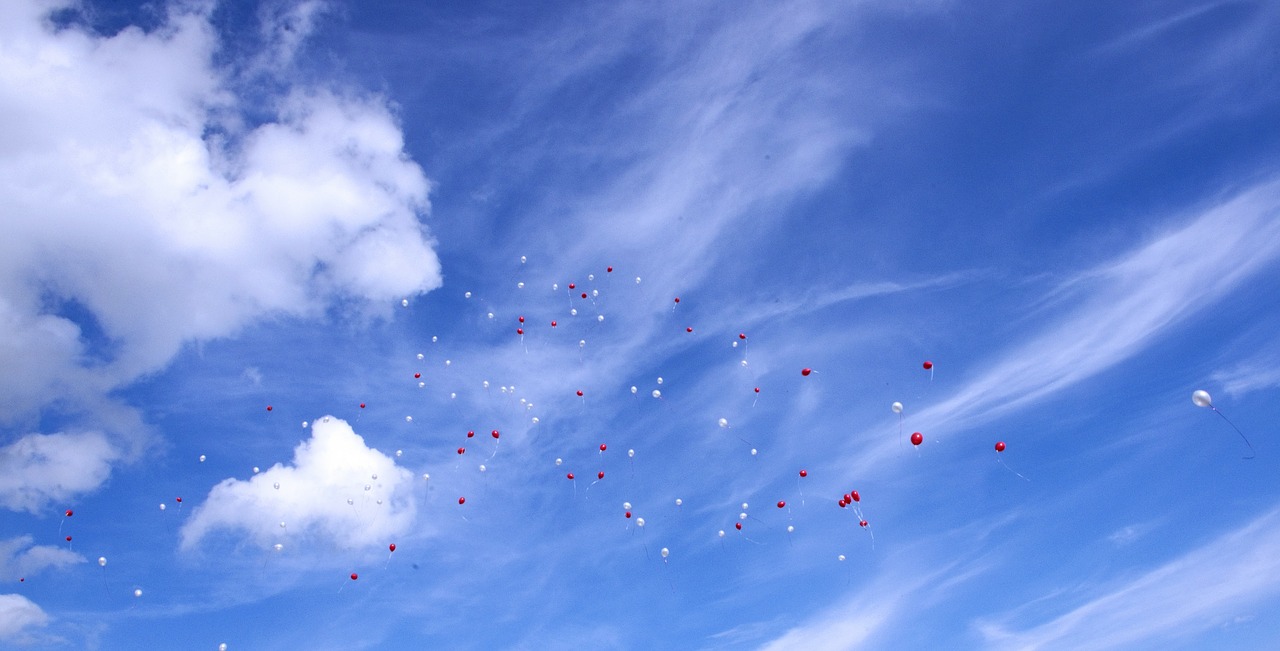 sky balloons blue free photo