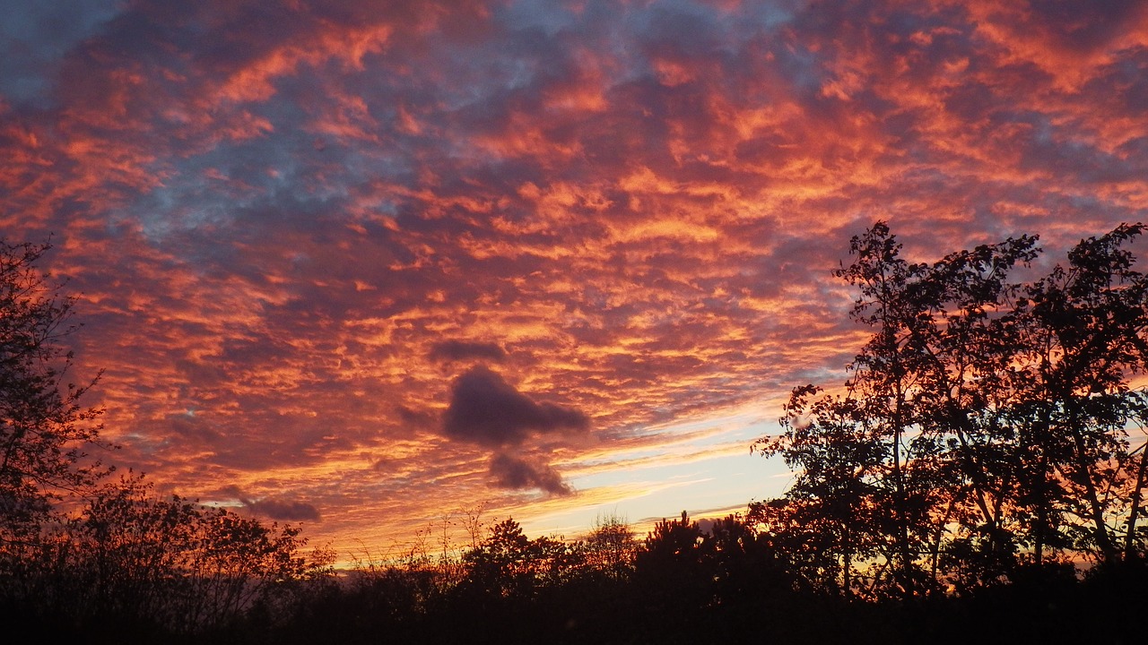 sky clouds evening sun free photo