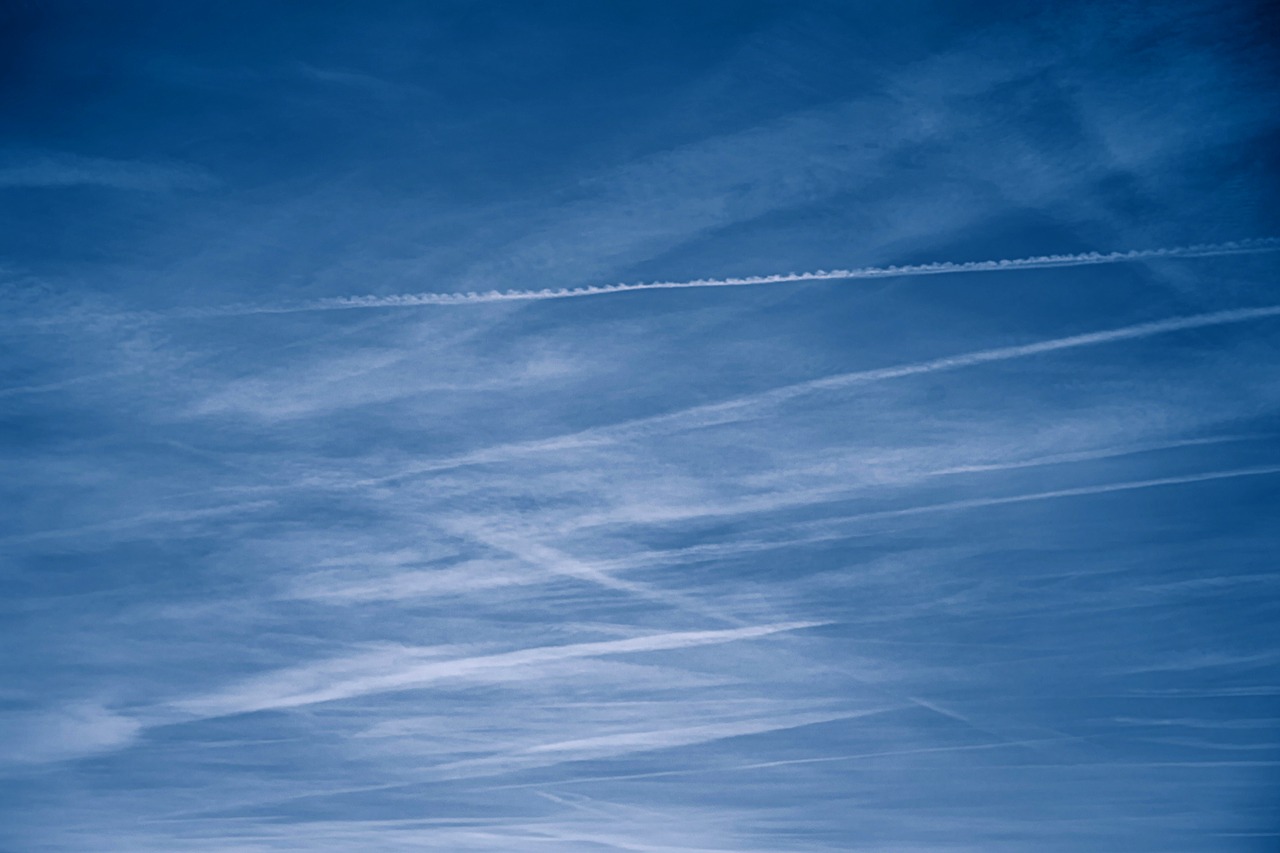 sky condensation contrail free photo