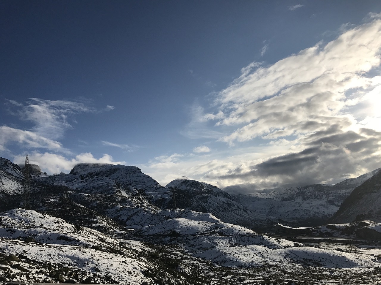 sky mountains clouds free photo